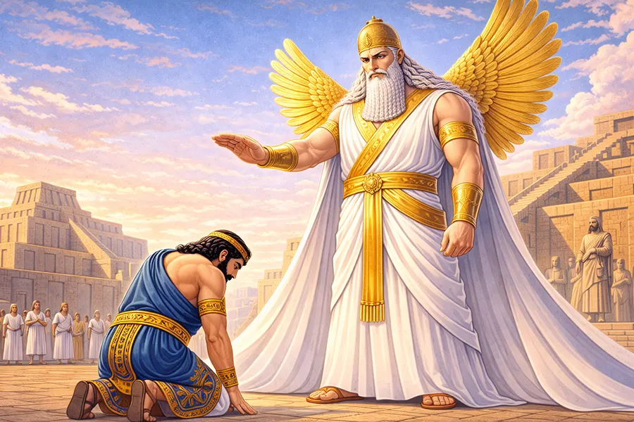 Dios An bendiciendo a un Rey Sumerio