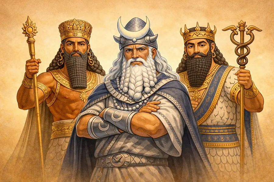 Enlil, Nanna y Enki